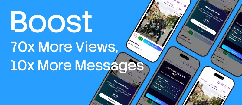 Boost consumable graphic: 70x more views, 10x more messages.